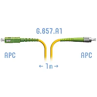 Патчкорд оптический FC/APC-SC/APC SM G.657.A1 1 метр (SNR-PC-FC/APC-SC/APC-A-1m)