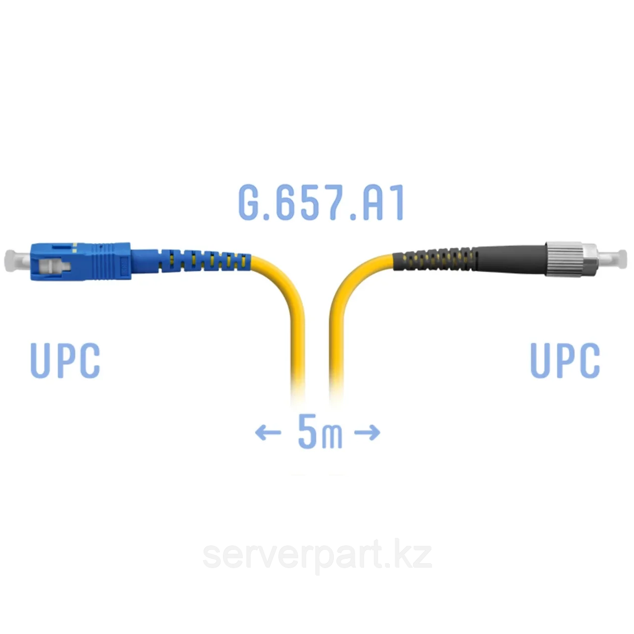 Патчкорд оптический FC/UPC-SC/UPC SM G.657.A1 5 метров (SNR-PC-FC/UPC-SC/UPC-A-5m)