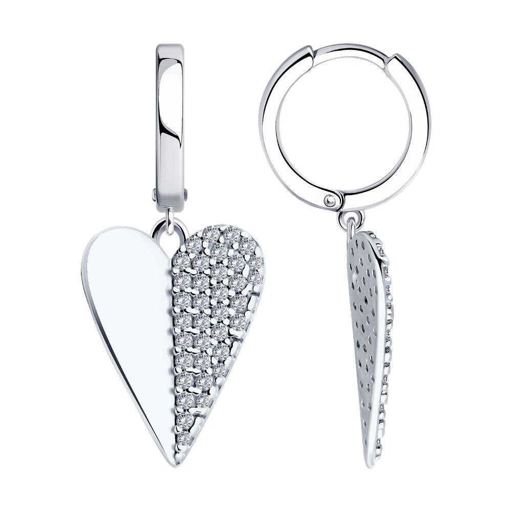 Серьги из серебра с фианитами SOKOLOV 94026446 серебро с родием коллекц. SKLV, фото 1