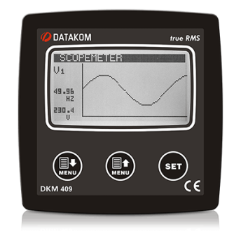 Анализатор сети Datakom DKM-409 96х96 мм, 2.9" LCD, RS-485, 2-вх, 2-вых, 31 гармоника, AC