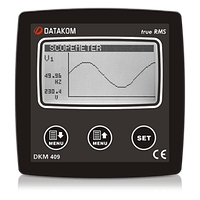 Анализатор сети Datakom DKM-409 96х96 мм, 2.9" LCD, RS-485, 2-вх, 2-вых, 31 гармоника, AC