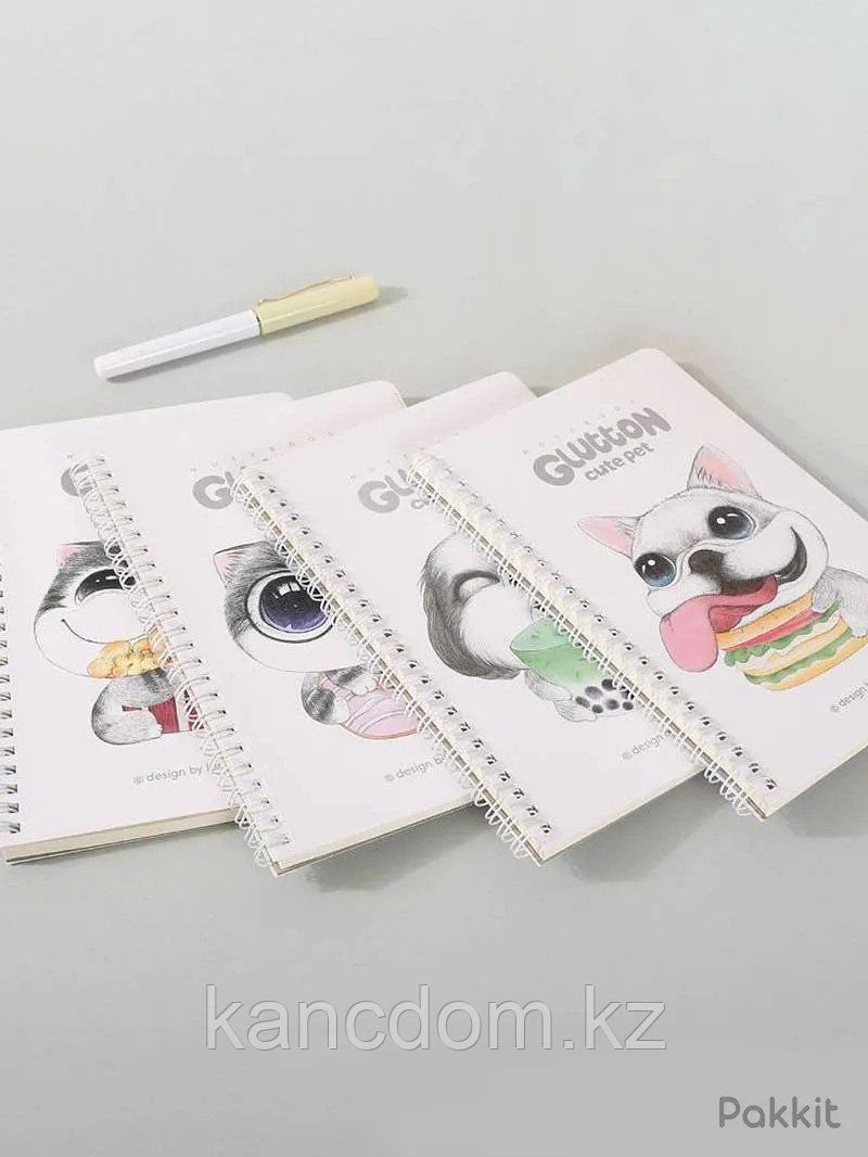 Блокнот А7 на гребне, в линию 77л Clutton cute pet LG-21853