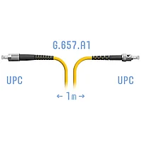 Патчкорд оптический FC/UPC-ST/UPC SM G.657.A1 1 метр (SNR-PC-FC/UPC-ST/UPC-A-1m)