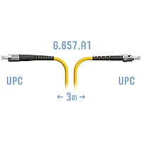 Патчкорд оптический FC/UPC-ST/UPC SM G.657.A1 3 метра (SNR-PC-FC/UPC-ST/UPC-A-3m)