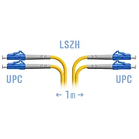 Патчкорд оптический LC/UPC SM Duplex 1 метр (SNR-PC-LC/UPC-DPX-1m)