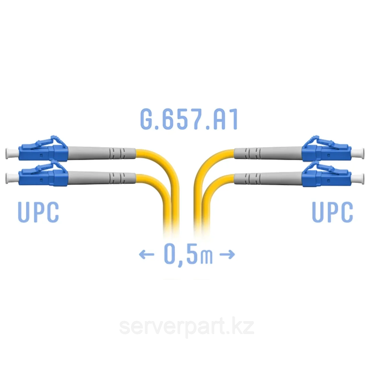 Патчкорд оптический LC/UPC SM G.657.A1 Duplex  0,5 метра (SNR-PC-LC/UPC-DPX-A-0.5m)