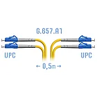 Патчкорд оптический LC/UPC SM G.657.A1 Duplex  0,5 метра (SNR-PC-LC/UPC-DPX-A-0.5m)