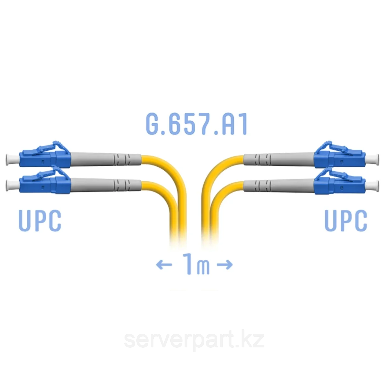 Патчкорд оптический LC/UPC SM G.657.A1 Duplex 1 метр (SNR-PC-LC/UPC-DPX-A-1m)