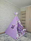 Детский домик вигвам Сиреневый подушка Сова, фото 2