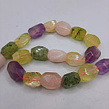 Микс камней - аметист, розовый кварц, пренит, цитрин, граненые 20×15×15мм, фото 2