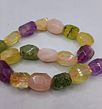 Микс камней - аметист, розовый кварц, пренит, цитрин, граненые 20×15×15мм, фото 3