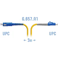 Патчкорд оптический LC/UPC-SC/UPC SM G.657.A1 3 метра (SNR-PC-LC/UPC-SC/UPC-A-3m)