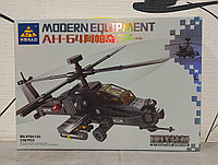 Конструктор "KAZI" KY84134 230 pcs. McDonnell Douglas AH-64 Apache әскери тікұшағы. Әскери техника.