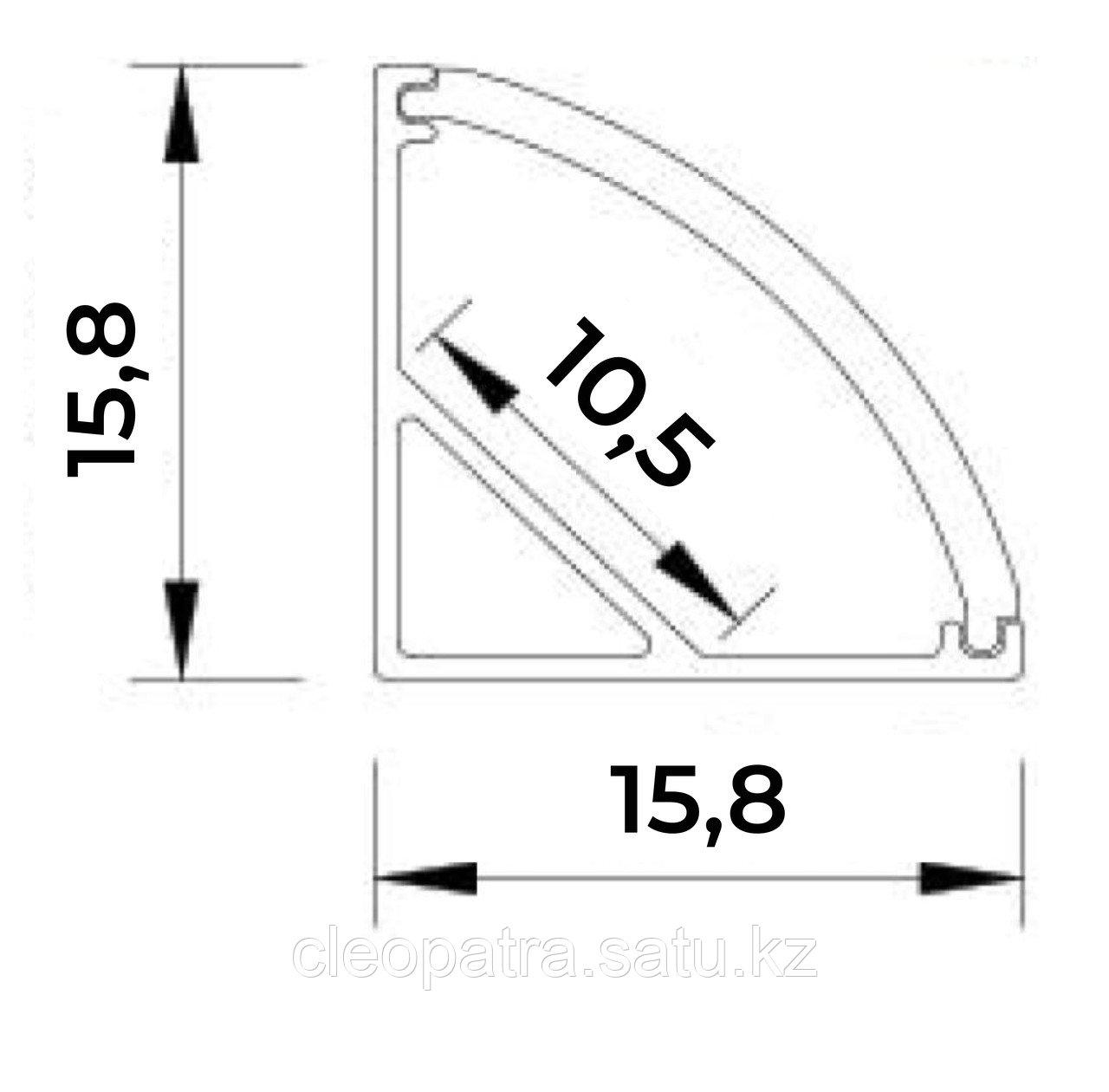 Led профиль для светодиодной ленты угловой 16*16 - фото 2 - id-p106519333