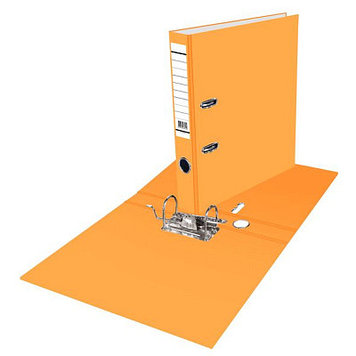 Папка-регистратор "Hatber Premium", А4, 70мм, арочный механизм, ламинация, серия "NewTone Neon - Orange"