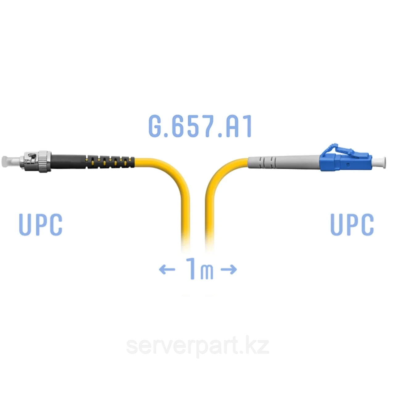 Патчкорд оптический LC/UPC-ST/UPC SM G.657.A1 1 метр (SNR-PC-LC/UPC-ST/UPC-A-1m)