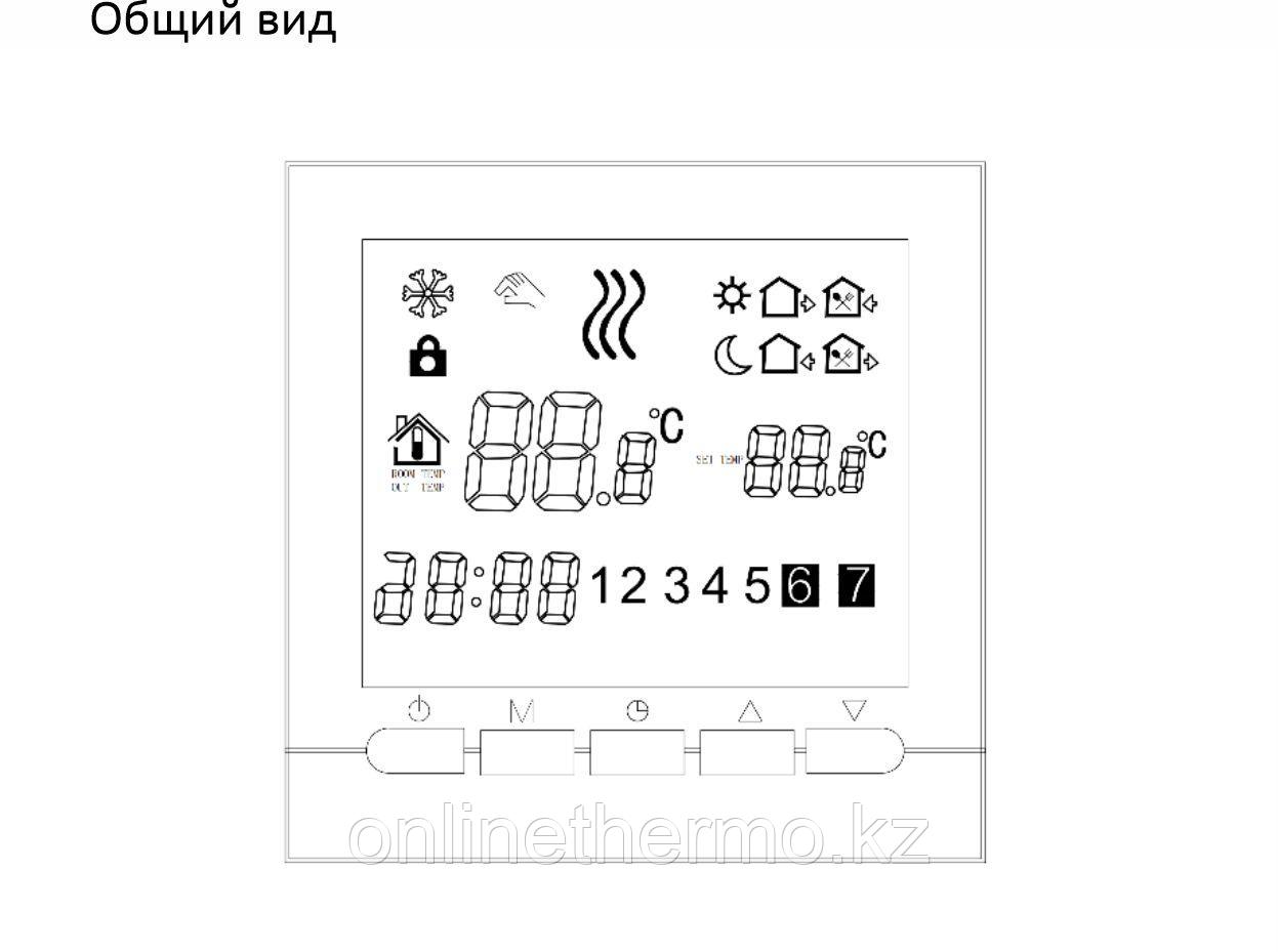 Комнатный электронный термостат 230в, проводной, программируемый, белый, Varmega - фото 6 - id-p111137517