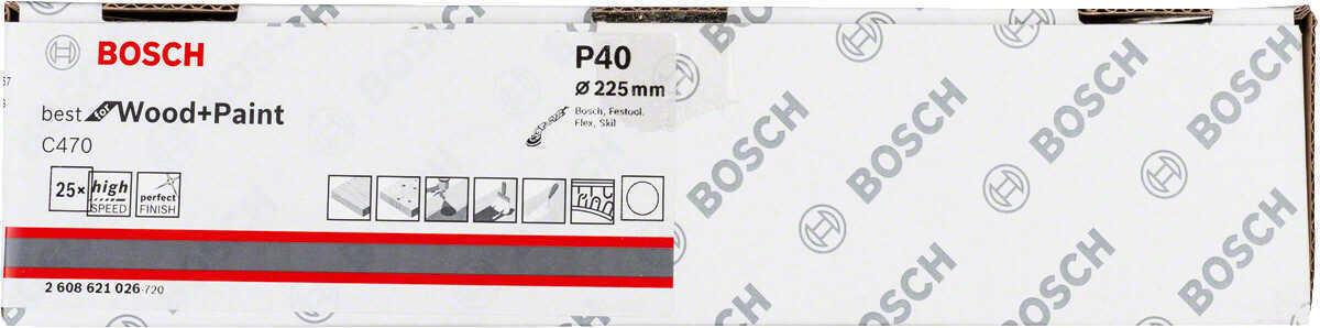 Шлифовальная бумага BOSCH C470, K100, 225 мм, 1 шт 2608621029/1 - фото 2 - id-p111143757