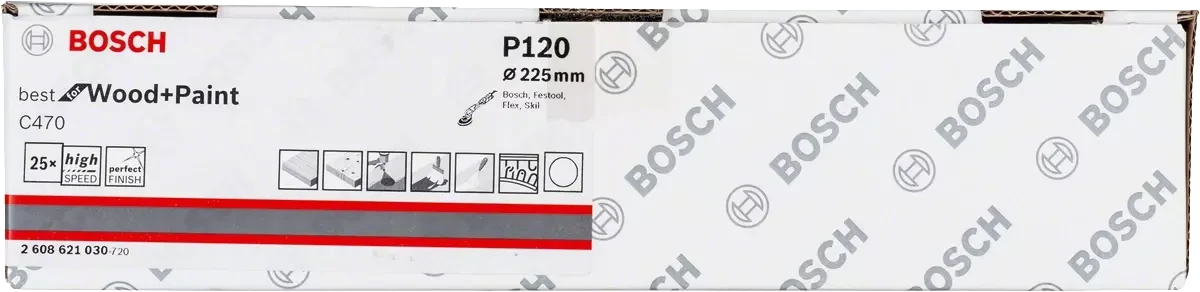 Шлифлист Bosch 225 мм, 1 шт, без отверстий К180 2608621031/1 - фото 2 - id-p111144056