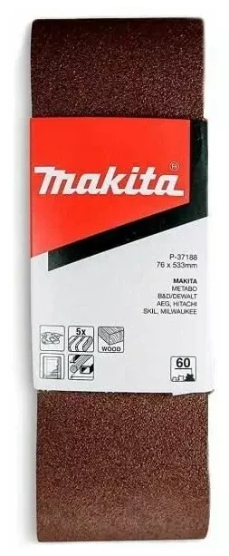 Шлифлента Makita 76х533 мм К60 5шт Р-37188 P-37188