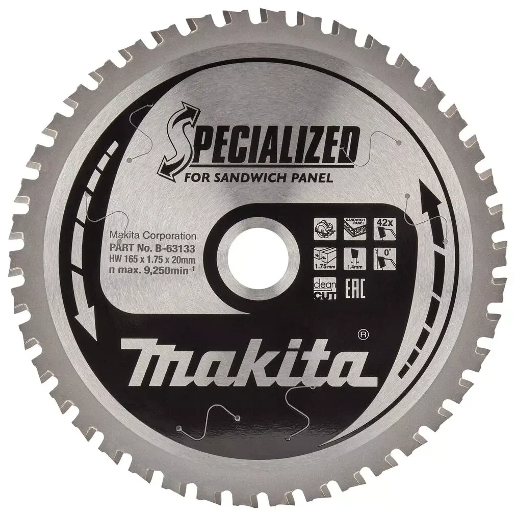 Пильный диск для "сэндвич-панелей" Makita 165x20x1,4х42T B-63133