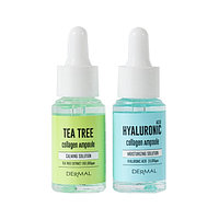 Набор ампул Чайное дерево и Гиалуроновая кислота DERMAL Tea Tree & Hyaluronic Acid Collagen Ampoule Duo (17