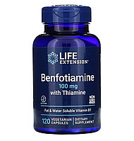 Life extension бенфотиамин с тиамином, 100мг, 120 вегетарианских капсул