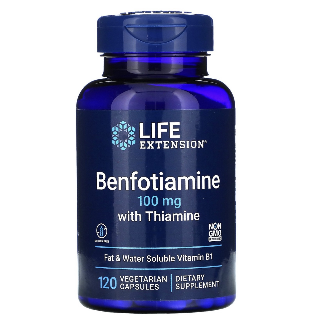 Life extension бенфотиамин с тиамином, 100мг, 120 вегетарианских капсул - фото 1 - id-p111150794