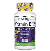 Natrol витамин В12, быстрорастворимый, клубника, 5000 мкг, 100 таблеток