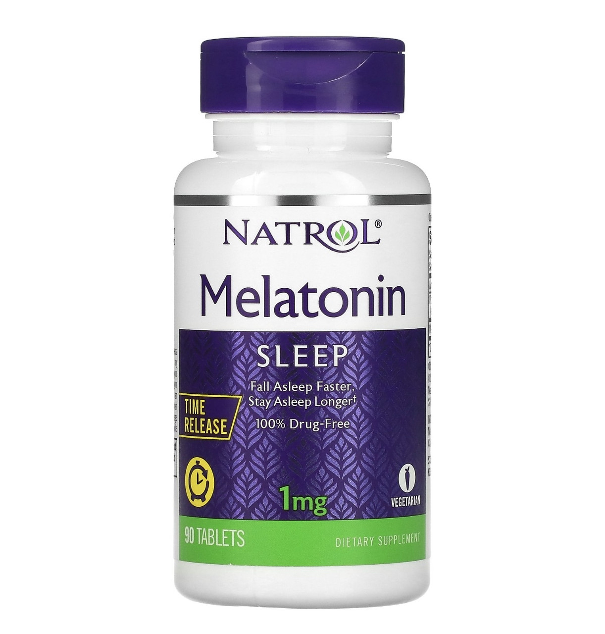 Natrol мелатонин, медленное высвобождения, 1мг, 90 таблеток - фото 1 - id-p111150876
