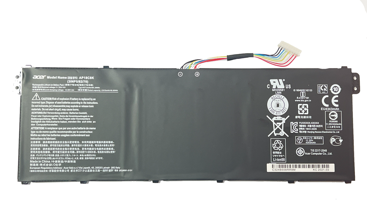 Аккумулятор для Ноутбука Acer ACER Aspire 5 A514-52, 3 SF314-42, SF314-57, AP18C4K 11.25V 50.29Wh 4471mA (org)