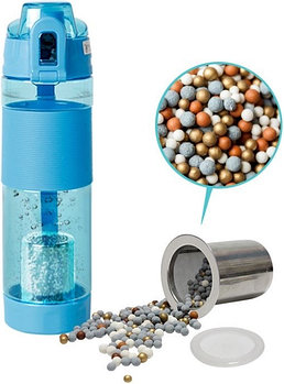 Бутылка Aqualove для щелочной воды, портативный ионизатор Water Balance 650 мл голубой WBB-01