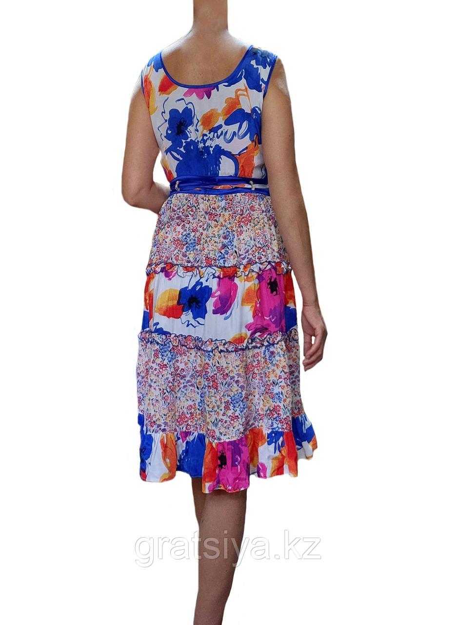 Нарядное Женское Платье Крестьянка с Отрезной Талией и Цветочным Принтом - фото 2 - id-p111151255