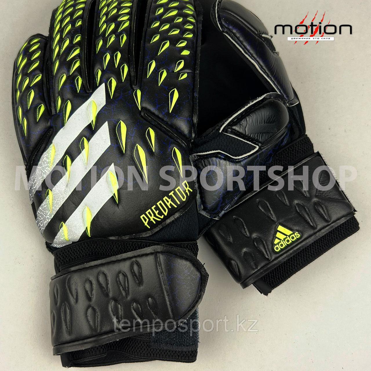 Вратарские перчатки Adidas Predator Match Fingersave, черный (размеры: 8,9) - фото 4 - id-p108760351
