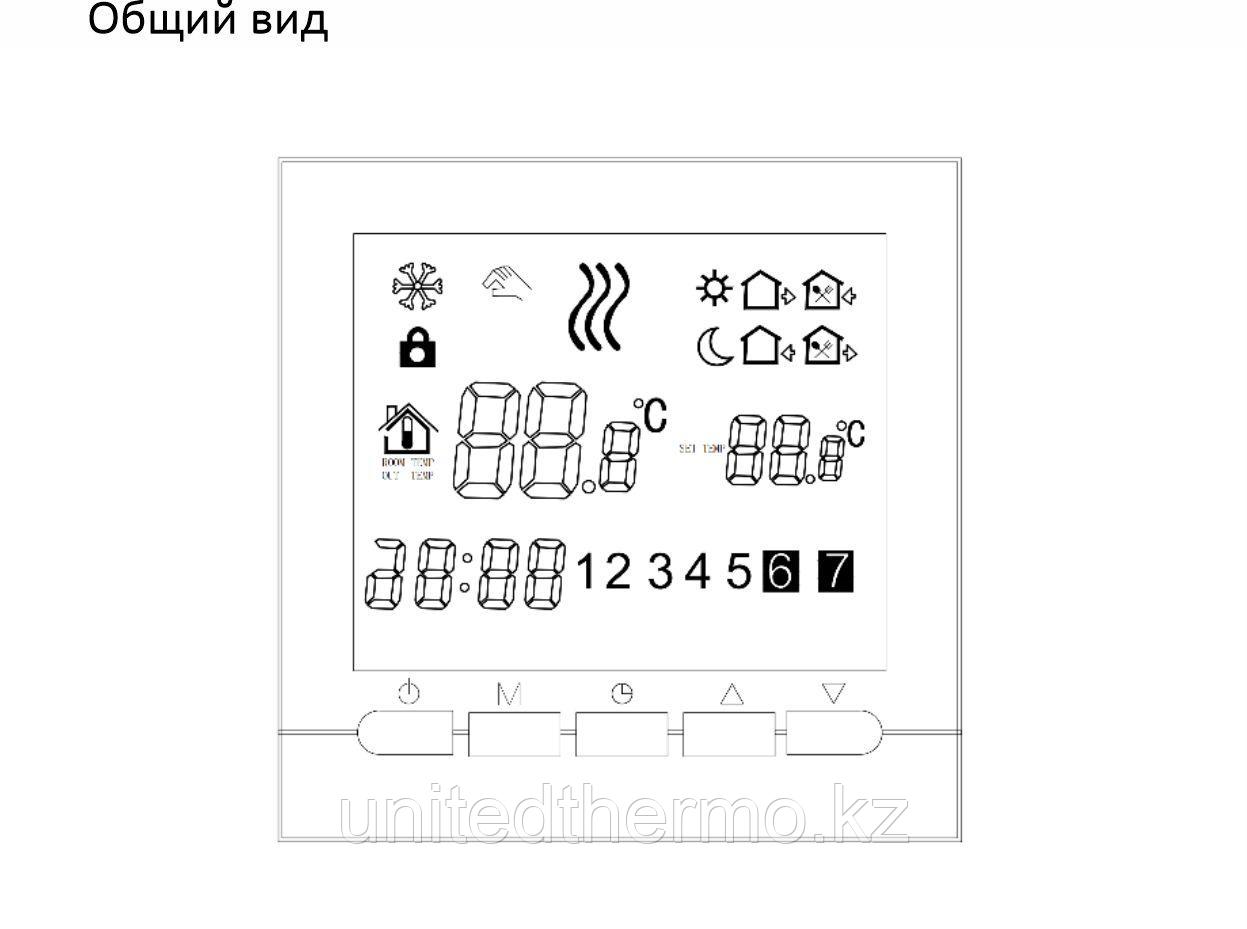 Комнатный электронный термостат 230в, проводной, программируемый, белый, Varmega - фото 6 - id-p111152268