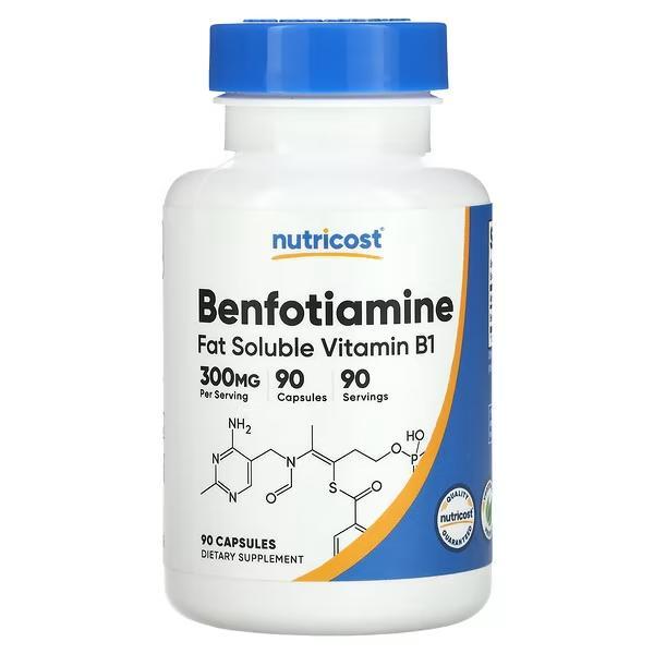 Nutricost, Бенфотиамин, 300 мг, 90 капсул - фото 1 - id-p111155216