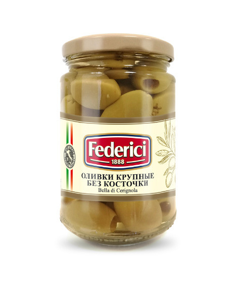 FEDERICI Оливки крупные без косточки, 300 г