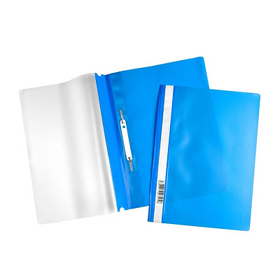 Папка-скоросшиватель пластиковая "Hatber", А4, 120/160мкм, прозрачный верх, синия - фото 1 - id-p111157204