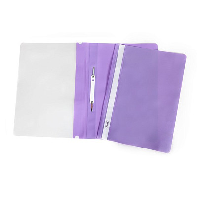 Папка-скоросшиватель пластиковая "Hatber", А4, 120/160мкм, прозрачный верх, фиолетовая - фото 1 - id-p111157211