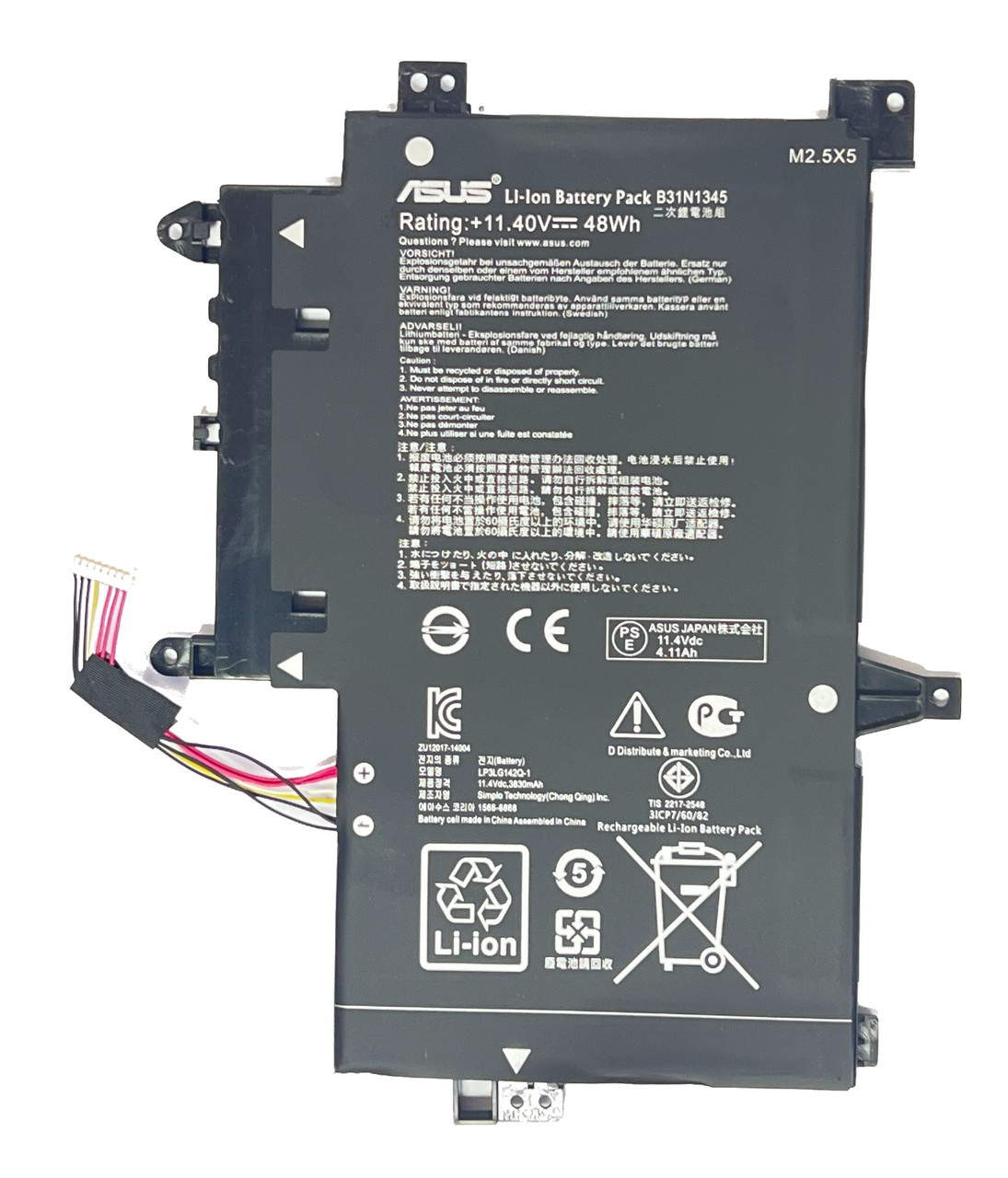 Аккумулятор для Ноутбука ASUS TP500 b31bn9h  B31N1345 11.4V 3830mAh 48Wh (ORIGNAL), фото 1