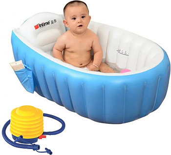 Intime Baby ванночка надувная для малышей, голубая, для мальчика