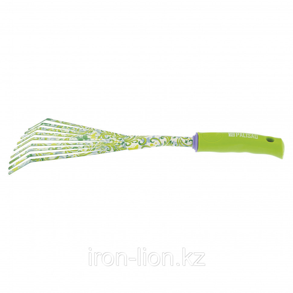 Грабли веерные 9 - зубые, 75 х 385 мм, стальные, пластиковая рукоятка, Flower Green, Palisad - фото 1 - id-p111180926