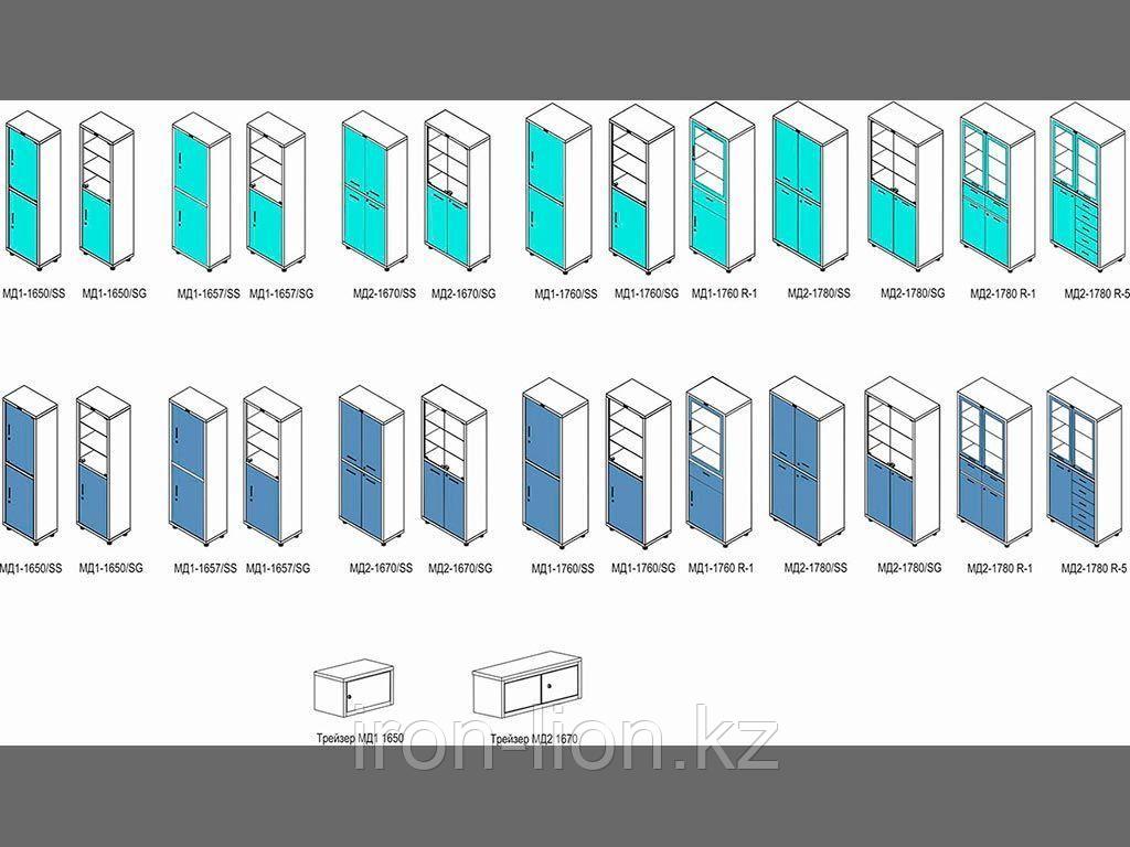Медицинский шкаф одностворчатый HILFE МД 1 1760/SG - фото 5 - id-p111173418