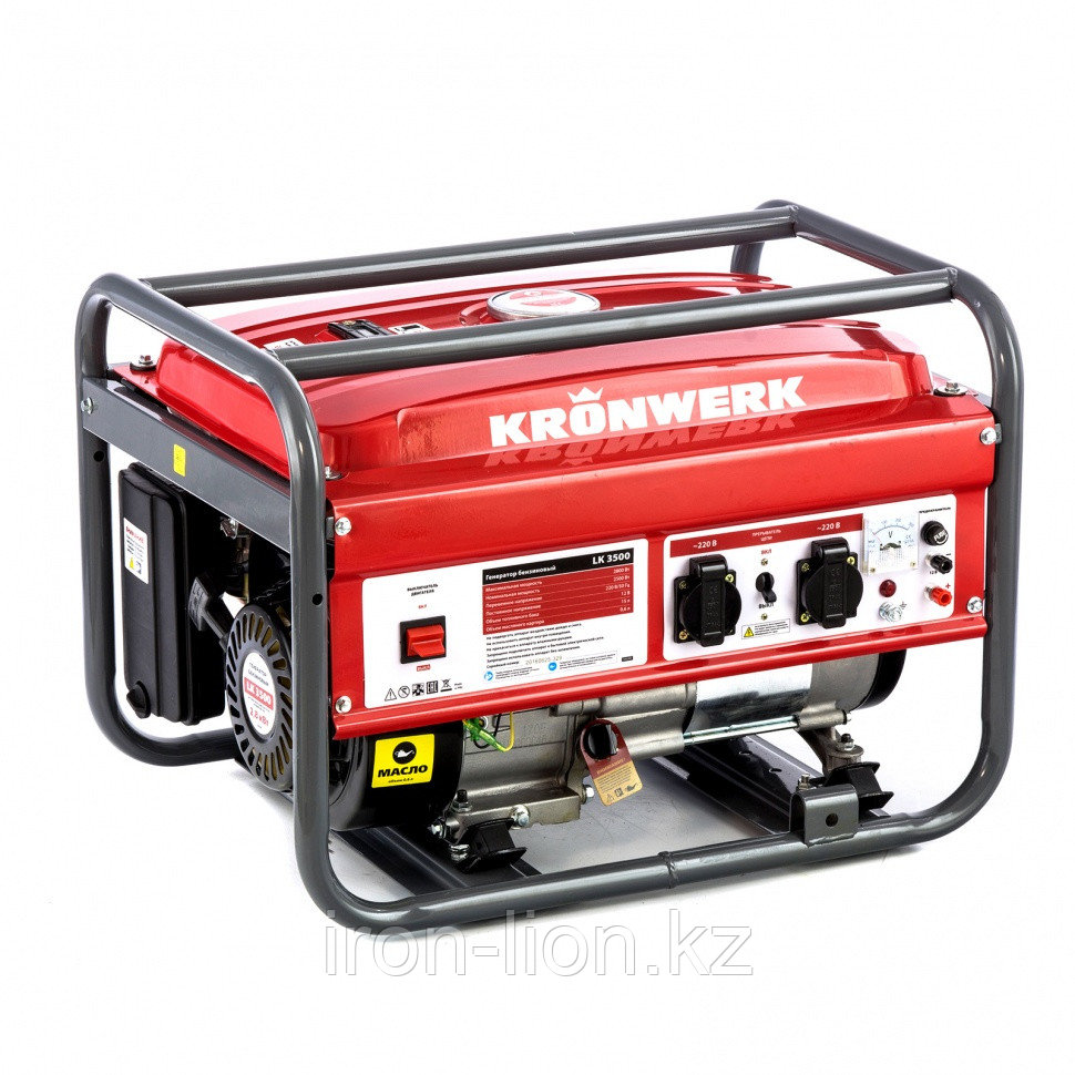 Генератор бензиновый LK 3500, 2.8 кВт, 230 В, бак 15 л, ручной старт Kronwerk - фото 1 - id-p111181238