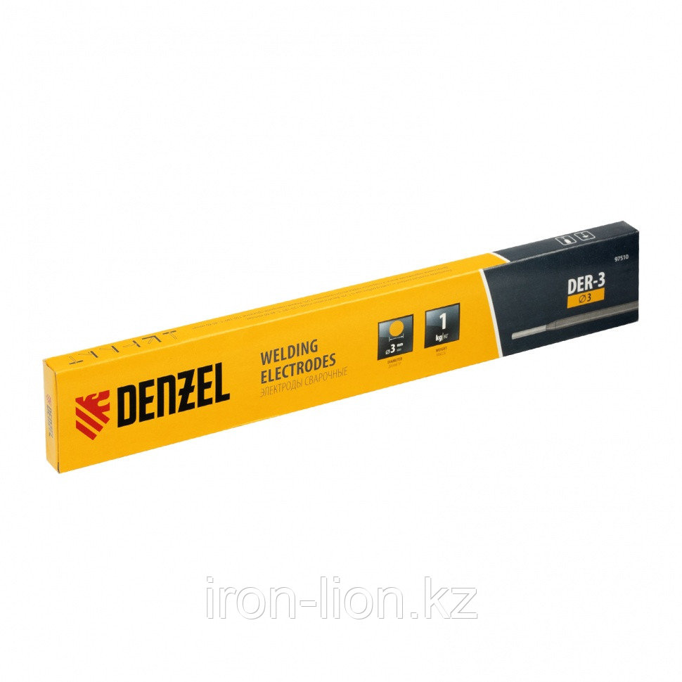 Электроды DER-3, диам. 3 мм, 1 кг, рутиловое покрытие// Denzel - фото 1 - id-p111181353