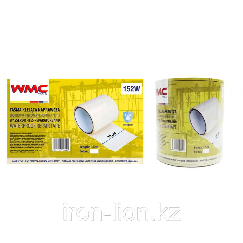 WMC tools Лента водонепроницаемая ремонтная ПВХ 10смх1.52м (белая) WMC TOOLS 152W 48249 - фото 1 - id-p111183281