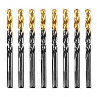 Сверло по металлу, 8,5 мм, HSS-Tin, Golden Tip, 8 шт.// Denzel