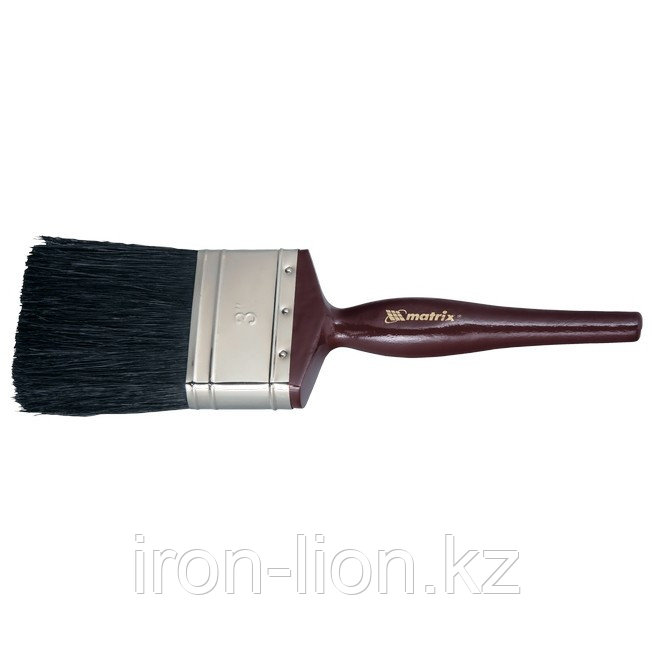 Кисть плоская "Декор" 2.5" (63 мм), натуральная черная щетина, деревянная ручка MTX - фото 1 - id-p111192977