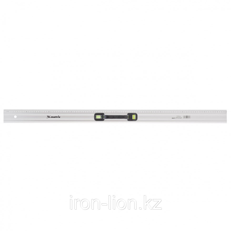 Линейка-уровень, 1000 мм, металлическая, пластмассовая ручка 2 глазка Matrix - фото 1 - id-p111190185