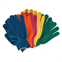 Перчатки в наборе, цвета: зеленый, розовая фуксия, желтый, синий, оранжевый, ПВХ точка, L, Россия Palisad
